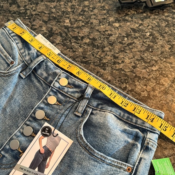 Tinseltown high rise flare button fly women’s Blue Jeans NWT 7/28 - Picture 9 of 13